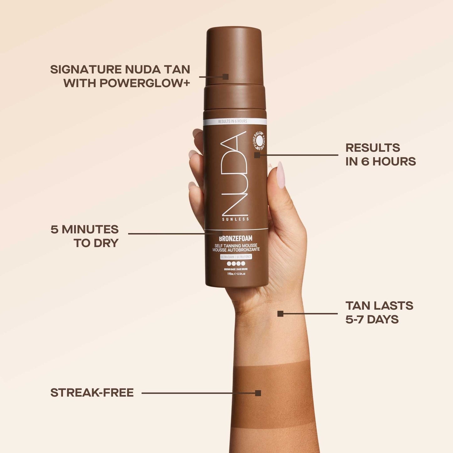 BronzeFoam Self Tanning Mousse – Ultra Dark